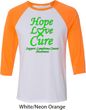 Lymphoma Cancer Awareness Hope Love Cure Raglan Shirt