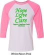 Lymphoma Cancer Awareness Hope Love Cure Raglan Shirt