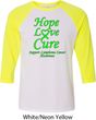 Lymphoma Cancer Awareness Hope Love Cure Raglan Shirt