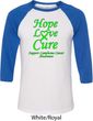 Lymphoma Cancer Awareness Hope Love Cure Raglan Shirt