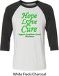 Lymphoma Cancer Awareness Hope Love Cure Raglan Shirt