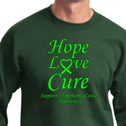 Lymphoma Cancer Awareness Hope Love Cure Sweatshirt