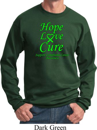 Lymphoma Cancer Awareness Hope Love Cure Sweatshirt