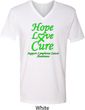 Lymphoma Cancer Awareness Hope Love Cure V-neck