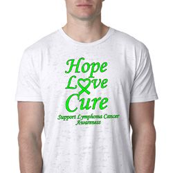Lymphoma Cancer Hope Love Cure Burnout Shirt
