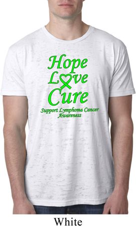 Lymphoma Cancer Hope Love Cure Burnout Shirt