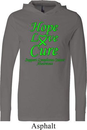 Lymphoma Cancer Hope Love Cure Lightweight Hoodie