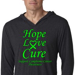 Lymphoma Cancer Hope Love Cure Lightweight Hoodie Tee