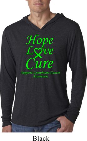 Lymphoma Cancer Hope Love Cure Lightweight Hoodie Tee