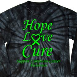 Lymphoma Cancer Hope Love Cure Long Sleeve Tie Dye Shirt