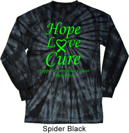 Lymphoma Cancer Hope Love Cure Long Sleeve Tie Dye Shirt