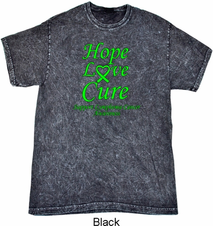 Lymphoma Cancer Hope Love Cure Mineral Tie Dye T-shirt
