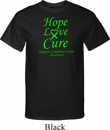 Lymphoma Cancer Hope Love Cure Tall T-shirt