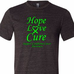 Lymphoma Cancer Hope Love Cure Tri Blend Tee