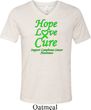 Lymphoma Cancer Hope Love Cure Tri Blend V-neck