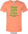 Lymphoma Cancer Hope Love Cure Tri Blend V-neck