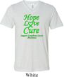 Lymphoma Cancer Hope Love Cure Tri Blend V-neck