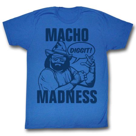 Macho Man Shirt Diggit Royal Blue T-Shirt