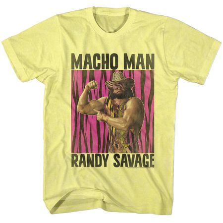 Macho Man Shirt Flexing Yellow T-Shirt