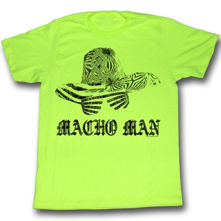 Macho Man Shirt Macho Hat Adult Bright Green Tee T-Shirt