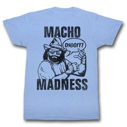 Macho Man Shirt Macho Madness Light Blue Tee T-Shirt