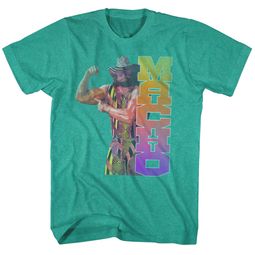 Macho Man Shirt Macho Muscle Teal T-Shirt