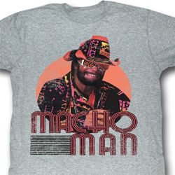 Macho Man Shirt Mackin and Smackin Adult Grey Tee T-Shirt