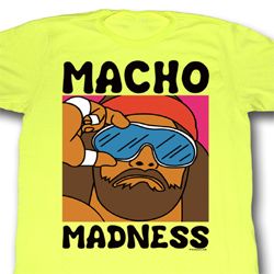 Macho Man Shirt Madness Adult Yellow Tee T-Shirt