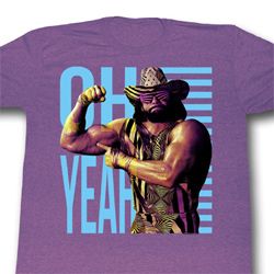 Macho Man Shirt Oh Yeah Adult Purple Heather Tee T-Shirt
