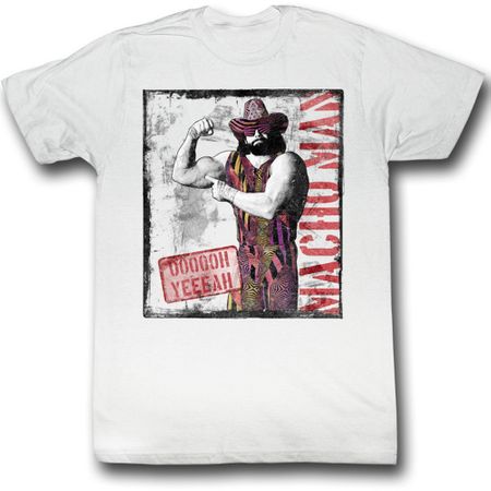Macho Man Shirt Ooooh Yeeah Adult White Tee T-Shirt