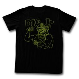 Macho Man Shirt Outline Black T-Shirt