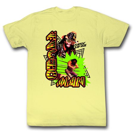 Macho Man Shirt Retro Picture Light Yellow T-Shirt