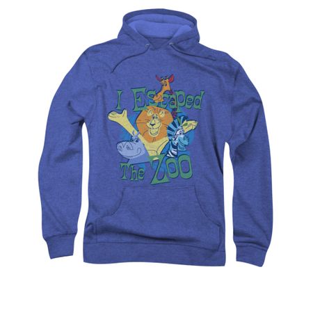Madagascar Hoodie Sweatshirt Escaped Royal Blue Adult Hoody Sweat Shirt