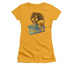 Madagascar Shirt Juniors Who's The Cat Gold Tee T-Shirt