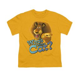 Madagascar Shirt Kids Who's The Cat Gold Youth Tee T-Shirt