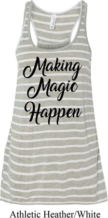 Making Magic Happen Black Print Ladies Flowy Racerback Tanktop