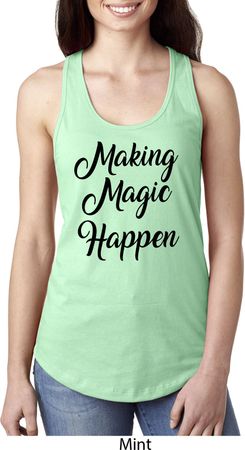 Making Magic Happen Black Print Ladies Ideal Tank Top