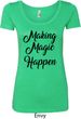 Making Magic Happen Black Print Ladies Scoop Neck Shirt