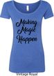 Making Magic Happen Black Print Ladies Scoop Neck Shirt
