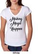 Making Magic Happen Black Print Ladies Tri Blend V-Neck Shirt