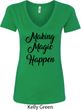 Making Magic Happen Black Print Ladies V-Neck Shirt