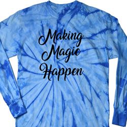 Making Magic Happen Black Print Long Sleeve Tie Dye Shirt