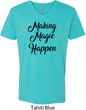 Making Magic Happen Black Print Mens V-Neck Shirt