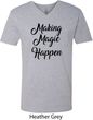 Making Magic Happen Black Print Mens V-Neck Shirt