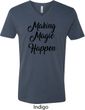 Making Magic Happen Black Print Mens V-Neck Shirt