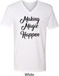 Making Magic Happen Black Print Mens V-Neck Shirt
