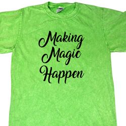 Making Magic Happen Black Print Mineral Tie Dye Shirt