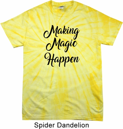 Making Magic Happen Black Print Spider Tie Dye Shirt