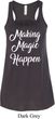 Making Magic Happen White Print Ladies Flowy Racerback Tanktop
