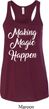 Making Magic Happen White Print Ladies Flowy Racerback Tanktop